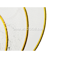 Hammer Glass Charger Plate With Gold Rim
